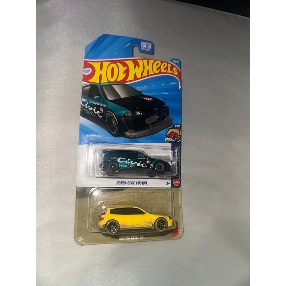 Hot Wheels Other - Hot Wheels Honda Civic Custom Drag Racers & Fast Furious Civic EG Lot of 2